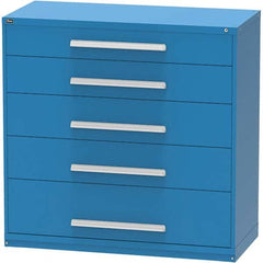 Vidmar - 5 Drawer, 45 Compartment Bright Blue Steel Modular Storage Cabinet - Apex Tool & Supply