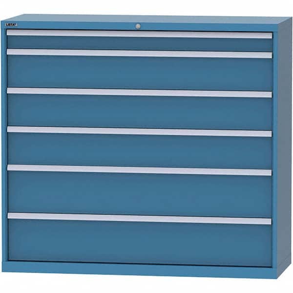 LISTA - 6 Drawer, 84 Compartment Bright Blue Steel Modular Storage Cabinet - Apex Tool & Supply