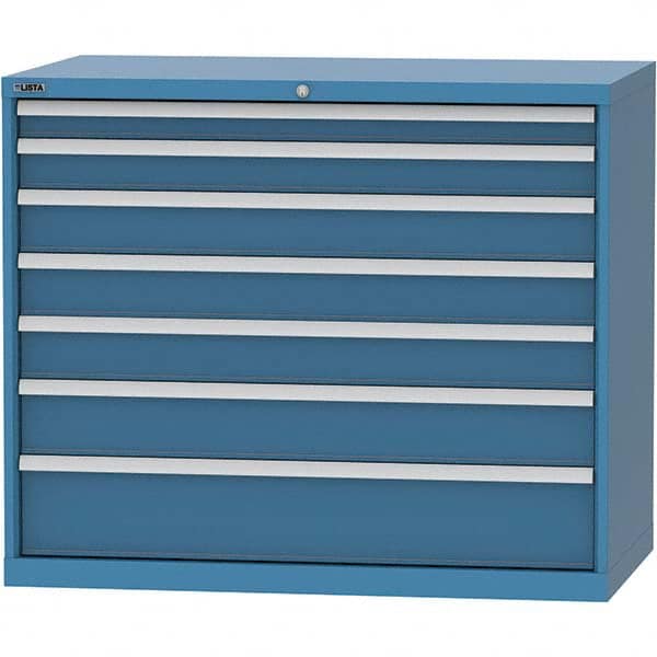 LISTA - 7 Drawer, 99 Compartment Bright Blue Steel Modular Storage Cabinet - Apex Tool & Supply