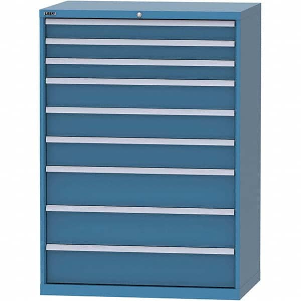 LISTA - 9 Drawer, 99 Compartment Bright Blue Steel Modular Storage Cabinet - Apex Tool & Supply