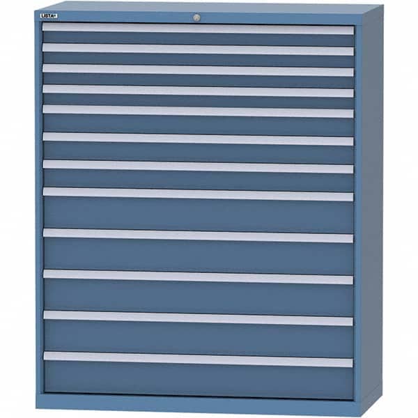 LISTA - 12 Drawer, 99 Compartment Bright Blue Steel Modular Storage Cabinet - Apex Tool & Supply