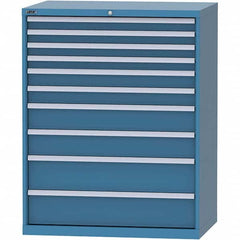 LISTA - 10 Drawer, 99 Compartment Bright Blue Steel Modular Storage Cabinet - Apex Tool & Supply