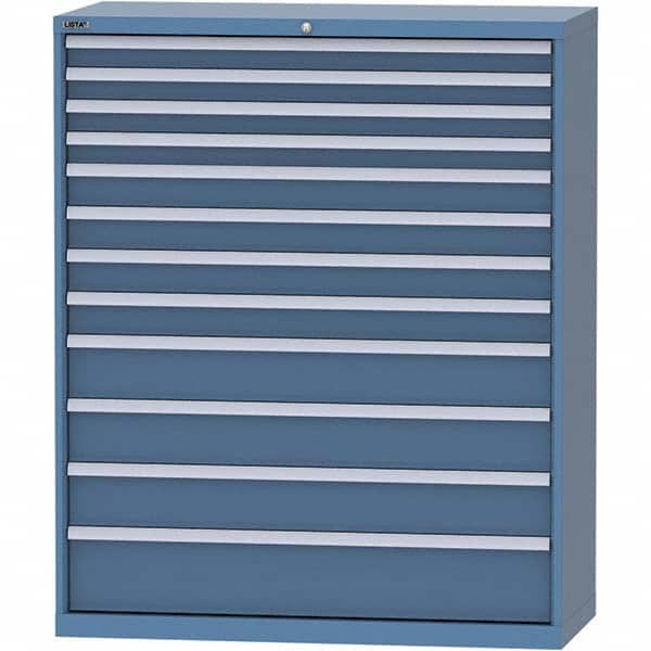 LISTA - 12 Drawer, 99 Compartment Bright Blue Steel Modular Storage Cabinet - Apex Tool & Supply