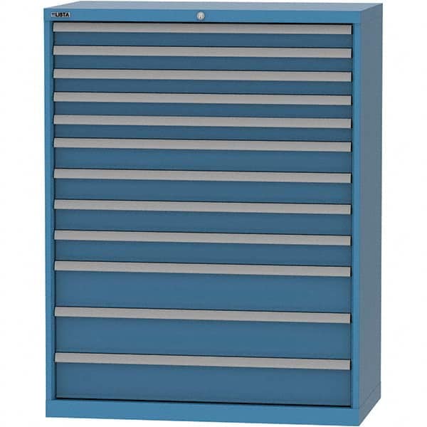LISTA - 12 Drawer, 84 Compartment Bright Blue Steel Modular Storage Cabinet - Apex Tool & Supply