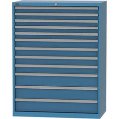 LISTA - 12 Drawer, 84 Compartment Bright Blue Steel Modular Storage Cabinet - Apex Tool & Supply