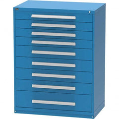 Vidmar - 9 Drawer, 45 Compartment Bright Blue Steel Modular Storage Cabinet - Apex Tool & Supply