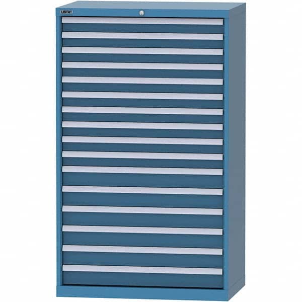 LISTA - 16 Drawer, 84 Compartment Bright Blue Steel Modular Storage Cabinet - Apex Tool & Supply