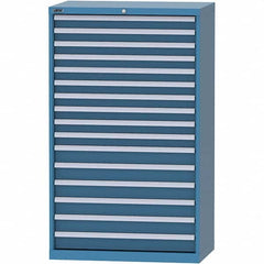 LISTA - 16 Drawer, 84 Compartment Bright Blue Steel Modular Storage Cabinet - Apex Tool & Supply