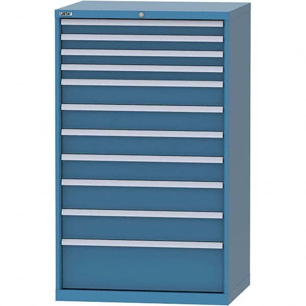 LISTA - 11 Drawer, 84 Compartment Bright Blue Steel Modular Storage Cabinet - Apex Tool & Supply