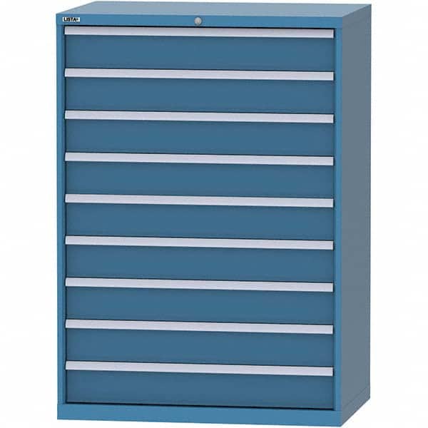 LISTA - 9 Drawer, 99 Compartment Bright Blue Steel Modular Storage Cabinet - Apex Tool & Supply