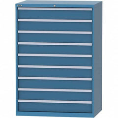LISTA - 9 Drawer, 99 Compartment Bright Blue Steel Modular Storage Cabinet - Apex Tool & Supply