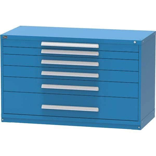 Vidmar - 6 Drawer, 45 Compartment Bright Blue Steel Modular Storage Cabinet - Apex Tool & Supply