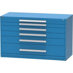 Vidmar - 6 Drawer, 45 Compartment Bright Blue Steel Modular Storage Cabinet - Apex Tool & Supply