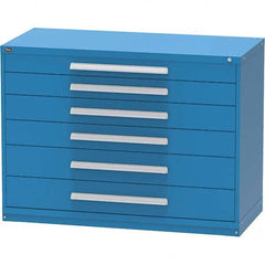 Vidmar - 6 Drawer, 45 Compartment Bright Blue Steel Modular Storage Cabinet - Apex Tool & Supply