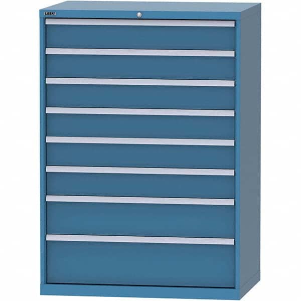 LISTA - 8 Drawer, 99 Compartment Bright Blue Steel Modular Storage Cabinet - Apex Tool & Supply