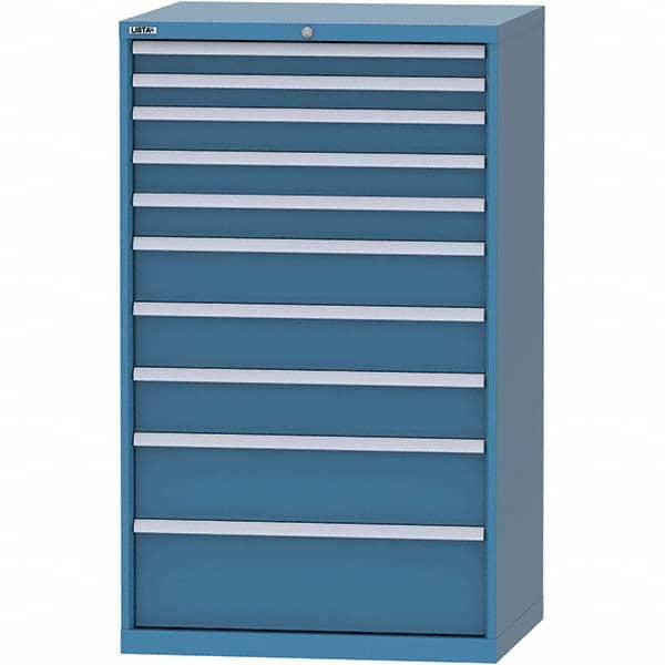 LISTA - 10 Drawer, 84 Compartment Bright Blue Steel Modular Storage Cabinet - Apex Tool & Supply