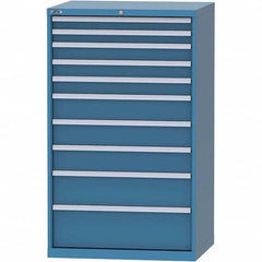 LISTA - 10 Drawer, 84 Compartment Bright Blue Steel Modular Storage Cabinet - Apex Tool & Supply