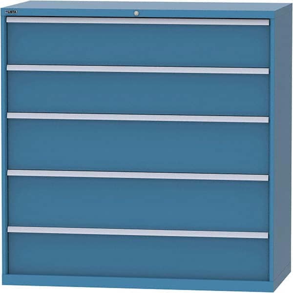 LISTA - 5 Drawer, 84 Compartment Bright Blue Steel Modular Storage Cabinet - Apex Tool & Supply