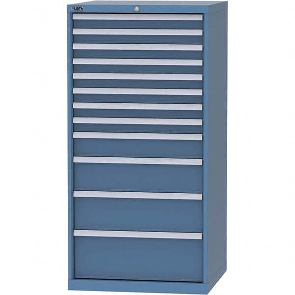 LISTA - 12 Drawer, 124 Compartment Bright Blue Steel Modular Storage Cabinet - Apex Tool & Supply