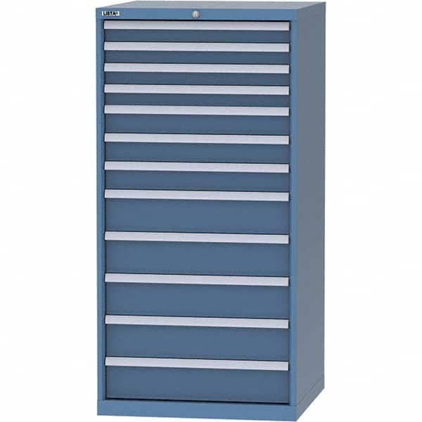 LISTA - 12 Drawer, 124 Compartment Bright Blue Steel Modular Storage Cabinet - Apex Tool & Supply
