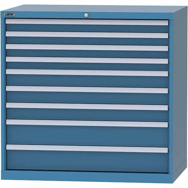 LISTA - 9 Drawer, 99 Compartment Bright Blue Steel Modular Storage Cabinet - Apex Tool & Supply