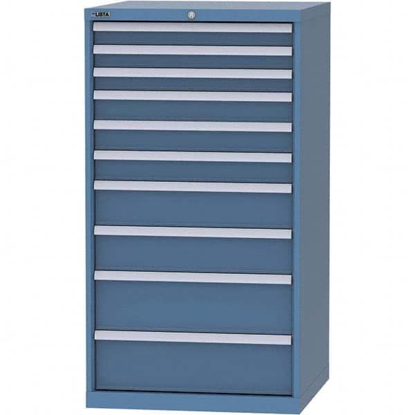 LISTA - 10 Drawer, 45 Compartment Bright Blue Steel Modular Storage Cabinet - Apex Tool & Supply