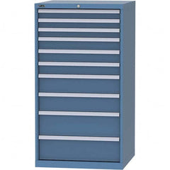 LISTA - 10 Drawer, 45 Compartment Bright Blue Steel Modular Storage Cabinet - Apex Tool & Supply