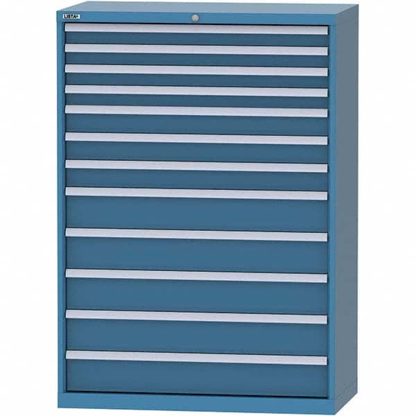 LISTA - 12 Drawer, 84 Compartment Bright Blue Steel Modular Storage Cabinet - Apex Tool & Supply