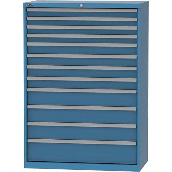 LISTA - 12 Drawer, 84 Compartment Bright Blue Steel Modular Storage Cabinet - Apex Tool & Supply
