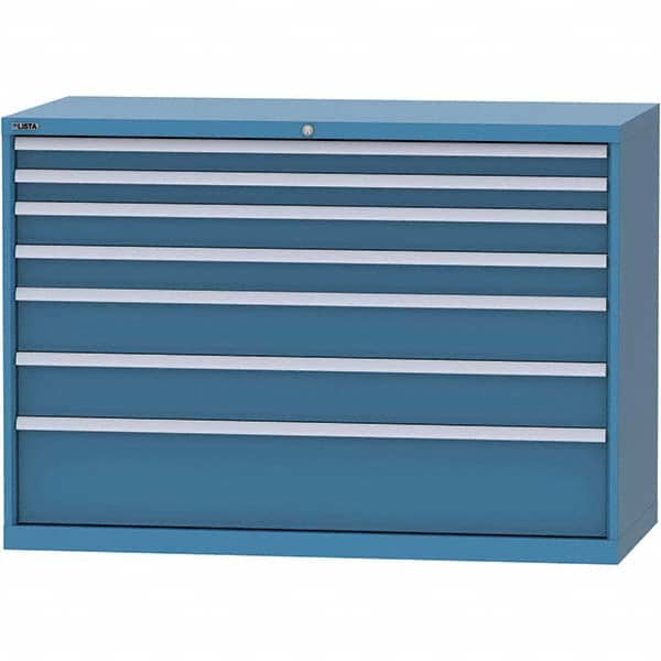 LISTA - 7 Drawer, 84 Compartment Bright Blue Steel Modular Storage Cabinet - Apex Tool & Supply