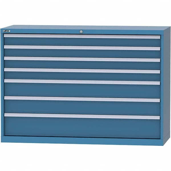 LISTA - 7 Drawer, 84 Compartment Bright Blue Steel Modular Storage Cabinet - Apex Tool & Supply