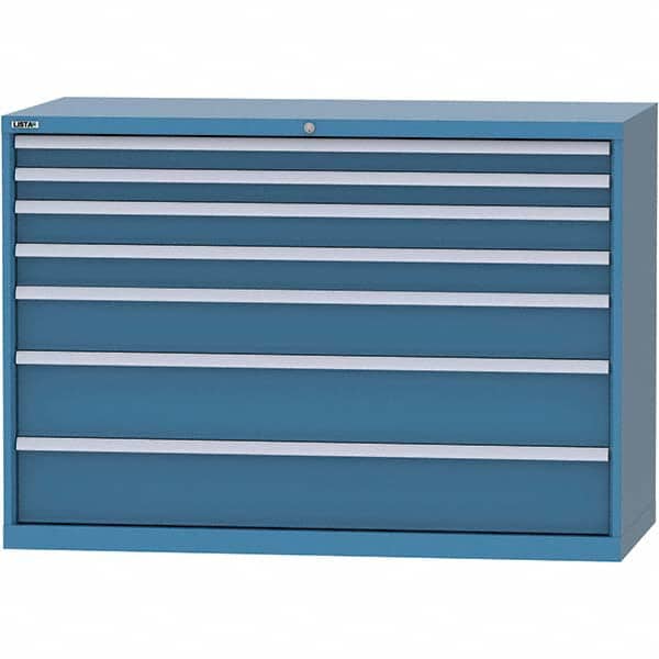 LISTA - 7 Drawer, 84 Compartment Bright Blue Steel Modular Storage Cabinet - Apex Tool & Supply