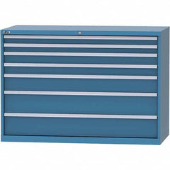 LISTA - 7 Drawer, 84 Compartment Bright Blue Steel Modular Storage Cabinet - Apex Tool & Supply