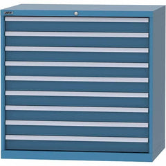 LISTA - 9 Drawer, 99 Compartment Bright Blue Steel Modular Storage Cabinet - Apex Tool & Supply