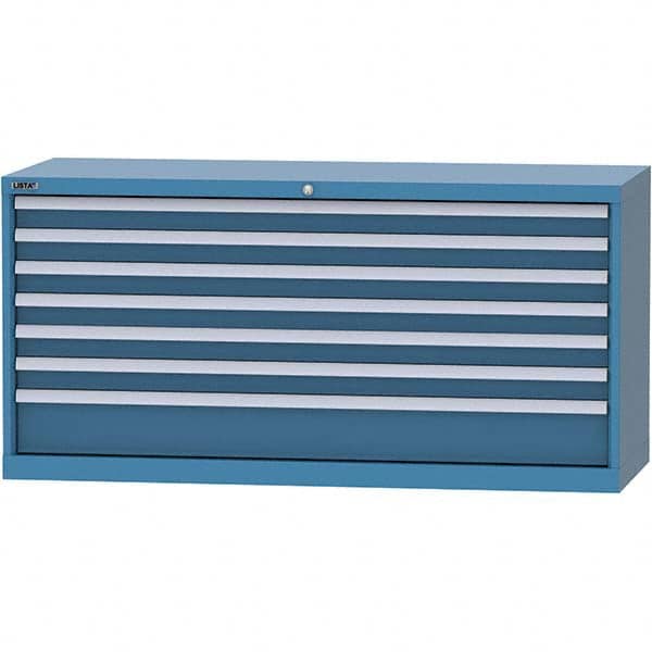 LISTA - 7 Drawer, 84 Compartment Bright Blue Steel Modular Storage Cabinet - Apex Tool & Supply