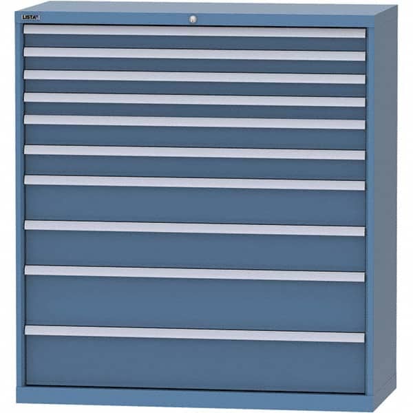 LISTA - 10 Drawer, 99 Compartment Bright Blue Steel Modular Storage Cabinet - Apex Tool & Supply