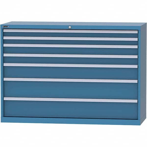 LISTA - 7 Drawer, 84 Compartment Bright Blue Steel Modular Storage Cabinet - Apex Tool & Supply