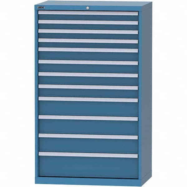 LISTA - 12 Drawer, 84 Compartment Bright Blue Steel Modular Storage Cabinet - Apex Tool & Supply