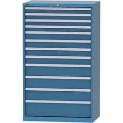 LISTA - 12 Drawer, 84 Compartment Bright Blue Steel Modular Storage Cabinet - Apex Tool & Supply