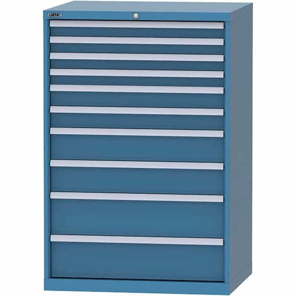LISTA - 10 Drawer, 84 Compartment Bright Blue Steel Modular Storage Cabinet - Apex Tool & Supply