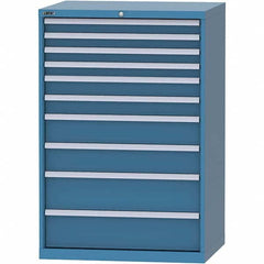 LISTA - 10 Drawer, 84 Compartment Bright Blue Steel Modular Storage Cabinet - Apex Tool & Supply
