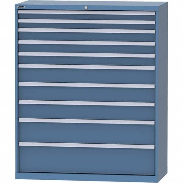 LISTA - 10 Drawer, 99 Compartment Bright Blue Steel Modular Storage Cabinet - Apex Tool & Supply