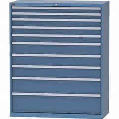 LISTA - 10 Drawer, 99 Compartment Bright Blue Steel Modular Storage Cabinet - Apex Tool & Supply