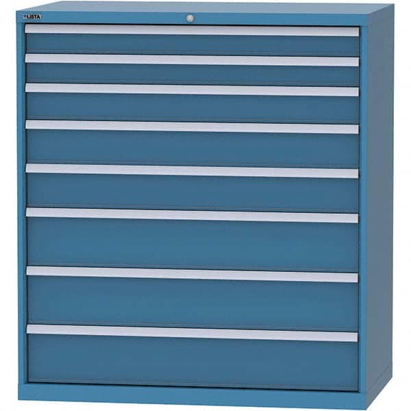 LISTA - 8 Drawer, 159 Compartment Bright Blue Steel Modular Storage Cabinet - Apex Tool & Supply