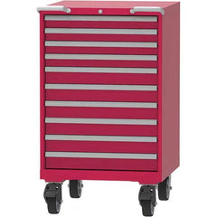 LISTA - 10 Drawer, 45 Compartment Red Steel Modular Storage Cabinet - Apex Tool & Supply