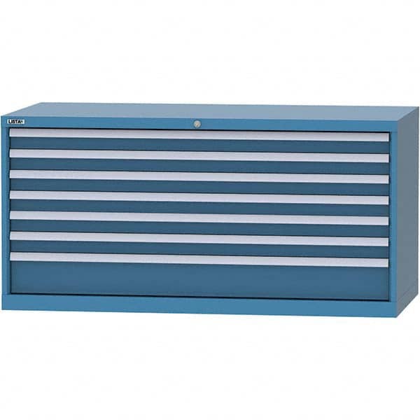 LISTA - 7 Drawer, 84 Compartment Bright Blue Steel Modular Storage Cabinet - Apex Tool & Supply