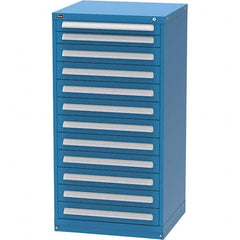 Vidmar - 12 Drawer, 344 Compartment Bright Blue Steel Modular Storage Cabinet - Apex Tool & Supply