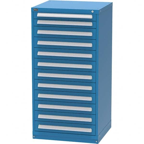 Vidmar - 12 Drawer Bright Blue Steel Modular Storage Cabinet - Apex Tool & Supply