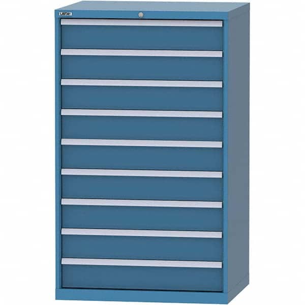 LISTA - 9 Drawer, 84 Compartment Bright Blue Steel Modular Storage Cabinet - Apex Tool & Supply
