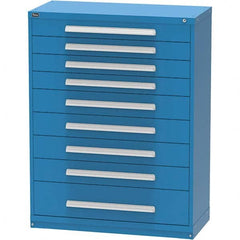 Vidmar - 9 Drawer, 45 Compartment Bright Blue Steel Modular Storage Cabinet - Apex Tool & Supply
